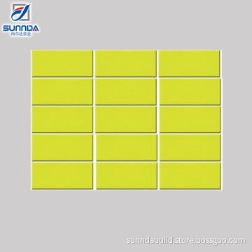 75x150 ceramic glaze yellow subway tiles for wall decoration with high quality